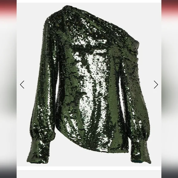 Simkhai Womens Green Alice One-Shoulder Top NWT - Picture 12 of 12